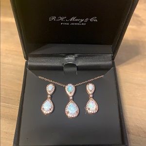 Rose gold opal 2 piece set